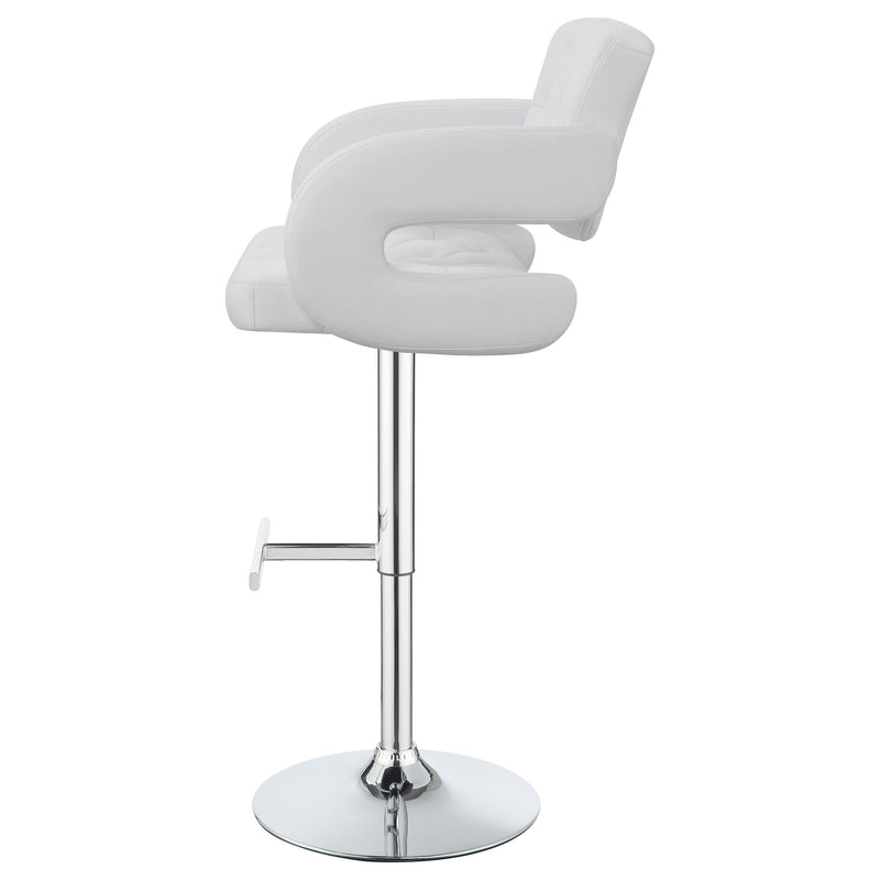  Coaster Furniture Brandi 102557 Adjustable Bar Stool - Chrome and White IMAGE 5