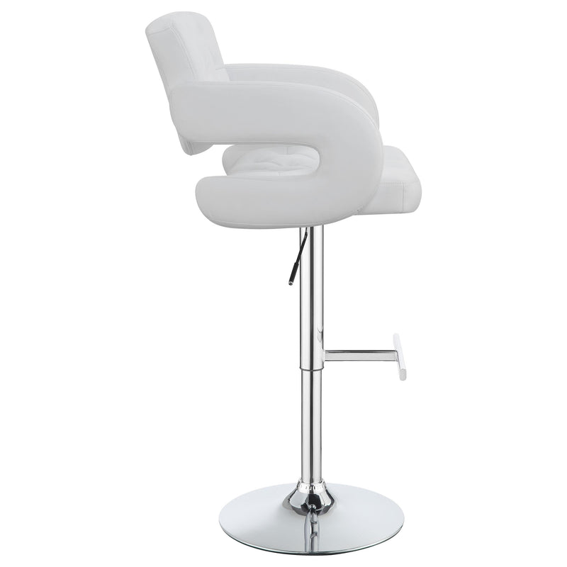  Coaster Furniture Brandi 102557 Adjustable Bar Stool - Chrome and White IMAGE 7