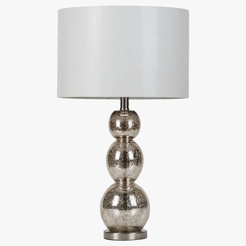  Coaster Furniture Mineta 901185 27-inch Drum Shade Stacked Table Lamp - Antique Silver IMAGE 1