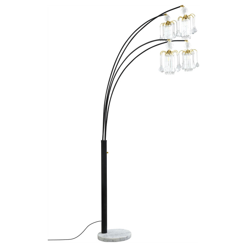  Coaster Furniture Maisel 1771N 91-inch Hanging Crystal Arc Tree Floor Lamp - Black IMAGE 6
