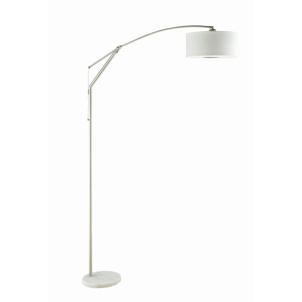  Coaster Furniture Moniz 901490 81-inch Drum Shade Arc Adjustable Floor Lamp - Chrome IMAGE 1
