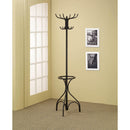  Coaster Furniture Kiefer 900821 12 Hook Freestanding Metal Coat Rack Hat Hanger - Black IMAGE 1