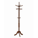  Coaster Furniture Achelle 900769 11 Hook Freestanding Coat Rack Hat Hanger - Tobacco IMAGE 1