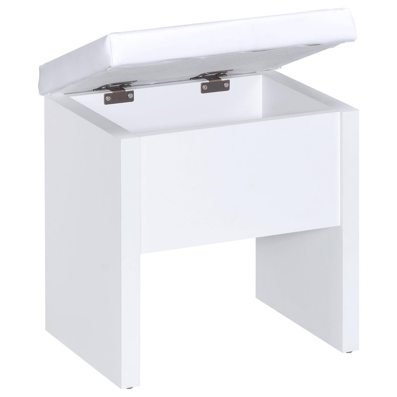  Coaster Furniture Harvey 300290 Vanity Set with Lift-Top Stool - White IMAGE 9
