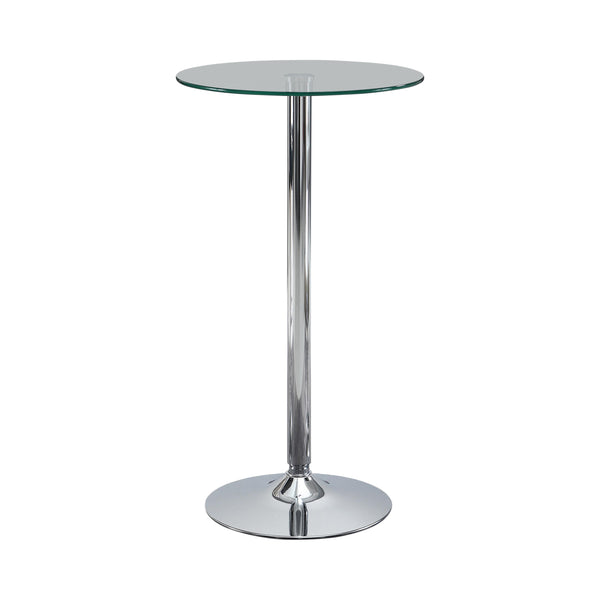  Coaster Furniture Abiline 120341 Round 24-inch Glass Top Bistro Bar Table - Chrome IMAGE 1