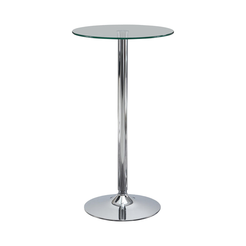 Coaster Furniture Abiline 120341 Round 24-inch Glass Top Bistro Bar Table - Chrome IMAGE 1