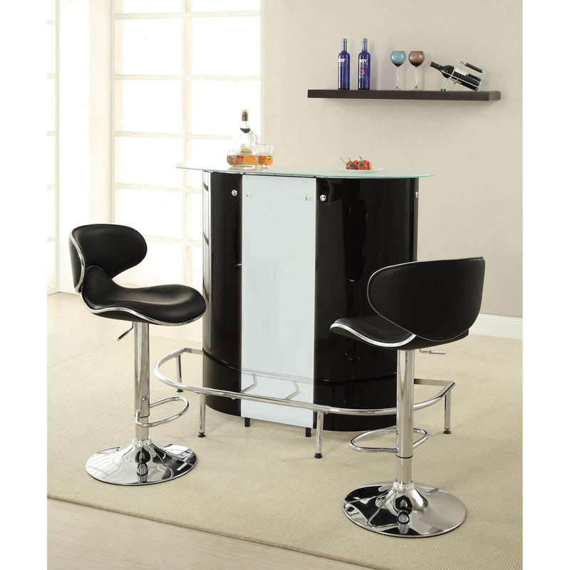  Coaster Furniture Edenton 120359 Upholstered Adjustable Bar Stool - Black (Set of 2) IMAGE 3