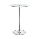  Coaster Furniture Thea 122400 Round 28-inch Glass Top LED Bistro Bar Table - Chrome IMAGE 1