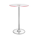  Coaster Furniture Thea 122400 Round 28-inch Glass Top LED Bistro Bar Table - Chrome IMAGE 2
