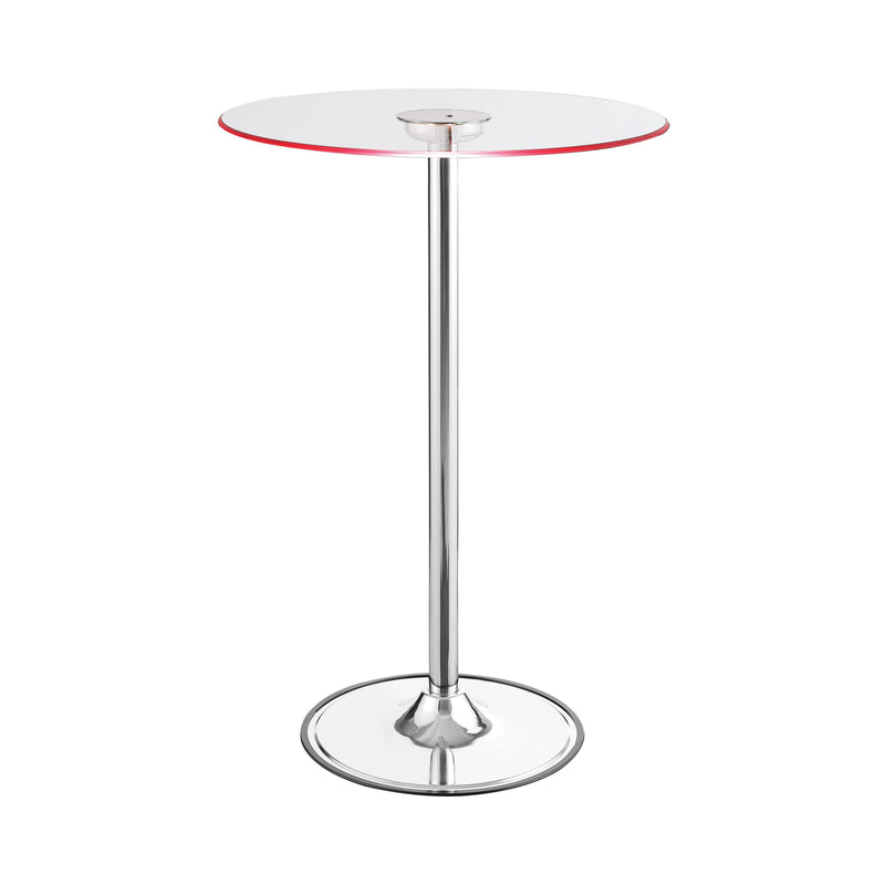  Coaster Furniture Thea 122400 Round 28-inch Glass Top LED Bistro Bar Table - Chrome IMAGE 2