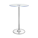  Coaster Furniture Thea 122400 Round 28-inch Glass Top LED Bistro Bar Table - Chrome IMAGE 3
