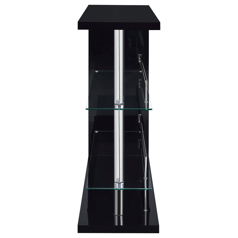  Coaster Furniture Prescott 100165 Rectangular Home Wine Table - Black High Gloss IMAGE 2