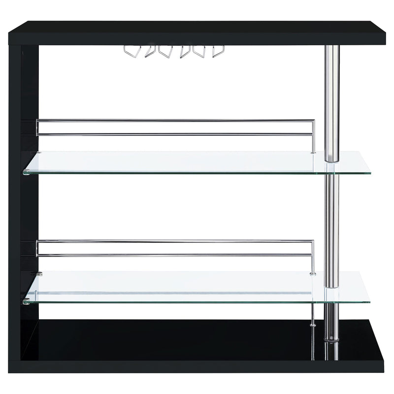  Coaster Furniture Prescott 100165 Rectangular Home Wine Table - Black High Gloss IMAGE 5