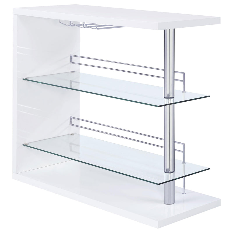  Coaster Furniture Prescott 100167 Rectangular Home Bar Table - White High Gloss IMAGE 1
