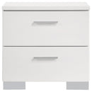  Coaster Furniture Felicity 203502 2-Drawer Nightstand - White High Gloss IMAGE 2