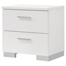  Coaster Furniture Felicity 203502 2-Drawer Nightstand - White High Gloss IMAGE 3