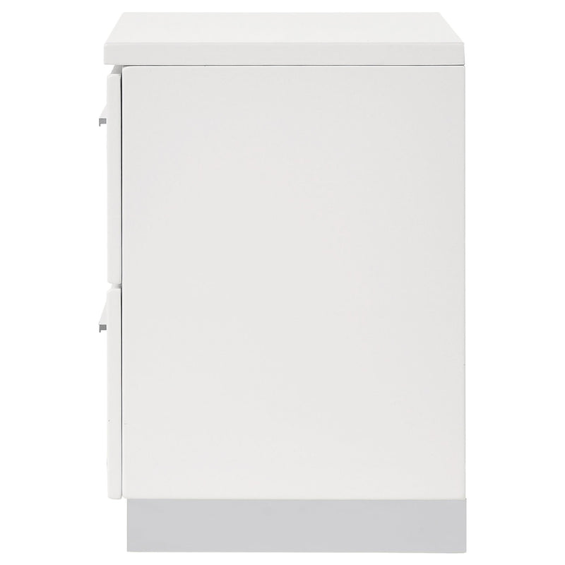  Coaster Furniture Felicity 203502 2-Drawer Nightstand - White High Gloss IMAGE 4