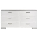 Coaster Furniture Felicity 203503 6-Drawer Dresser - White High Gloss IMAGE 2