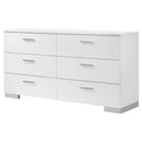  Coaster Furniture Felicity 203503 6-Drawer Dresser - White High Gloss IMAGE 3