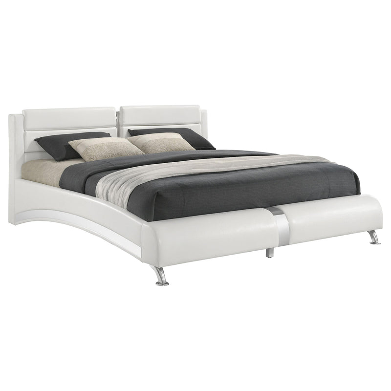  Coaster Furniture Jeremaine 300345KE Upholstered Eastern King Sleigh Bed - White IMAGE 2