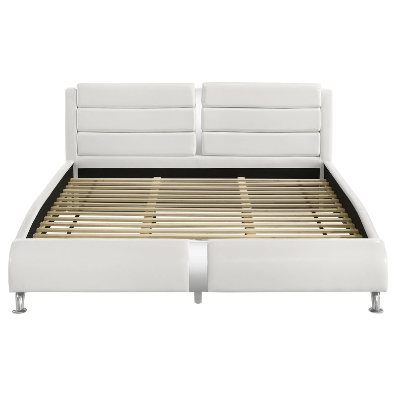  Coaster Furniture Jeremaine 300345KE Upholstered Eastern King Sleigh Bed - White IMAGE 3