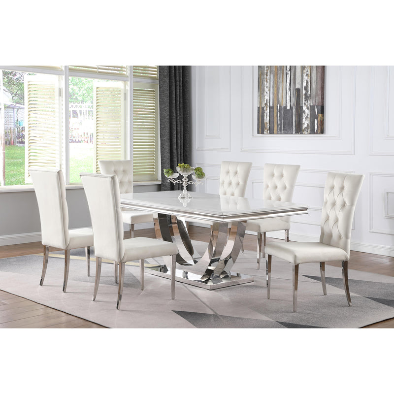  Coaster Furniture 111101-S7W 7 pc Dining Set IMAGE 1