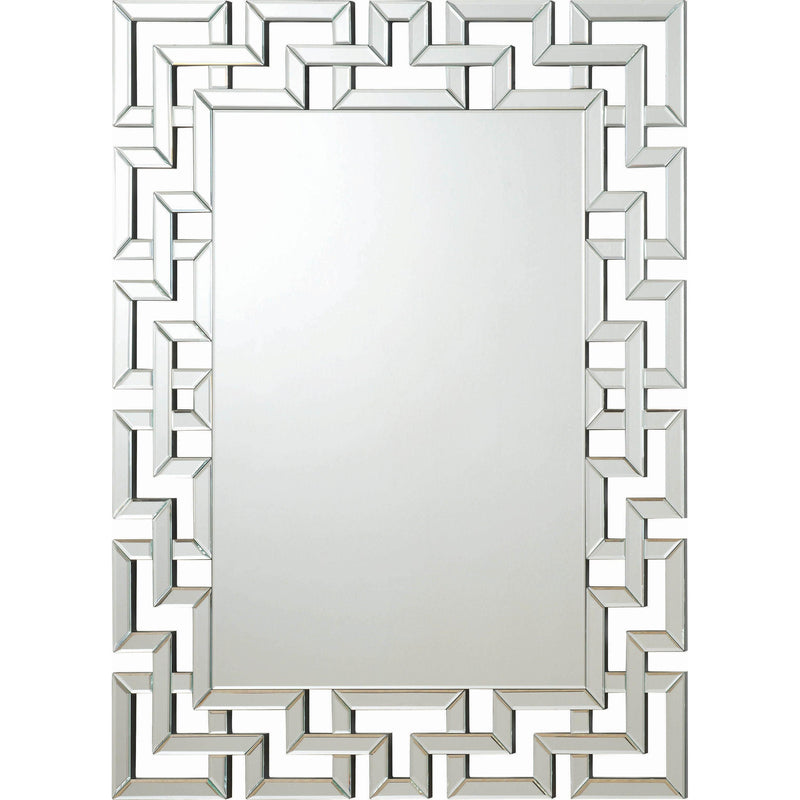  Coaster Furniture Forman 901786 38 x 48 Inch Greek Motif Frameless Wall Mirror - Silver IMAGE 1