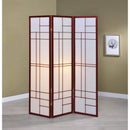  Coaster Furniture Katerina 900110 3-Panel Room Divider Folding Shoji Screen - Cherry IMAGE 5