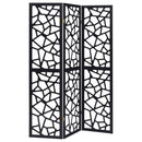  Coaster Furniture Nailan 900092 3-Panel Room Divider Folding Screen - Black Open Mosaic IMAGE 1