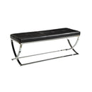  Coaster Furniture Walton 501156 Leatherette Upholstered Tufted Accent Bench - Black IMAGE 1