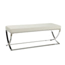  Coaster Furniture Walton 501157 Leatherette Upholstered Tufted Accent Bench - White IMAGE 1