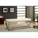  Coaster Furniture Walton 501157 Leatherette Upholstered Tufted Accent Bench - White IMAGE 2