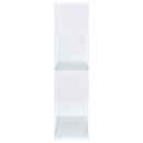  Coaster Furniture Emelle 800300 63-inch 4-shelf Glass Panel Bookshelf - White IMAGE 3