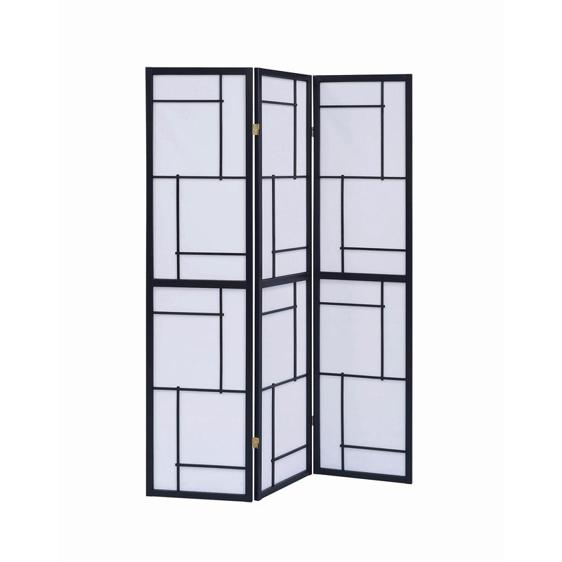  Coaster Furniture Damis 900102 3-Panel Room Divider Folding Shoji Screen - Black IMAGE 1