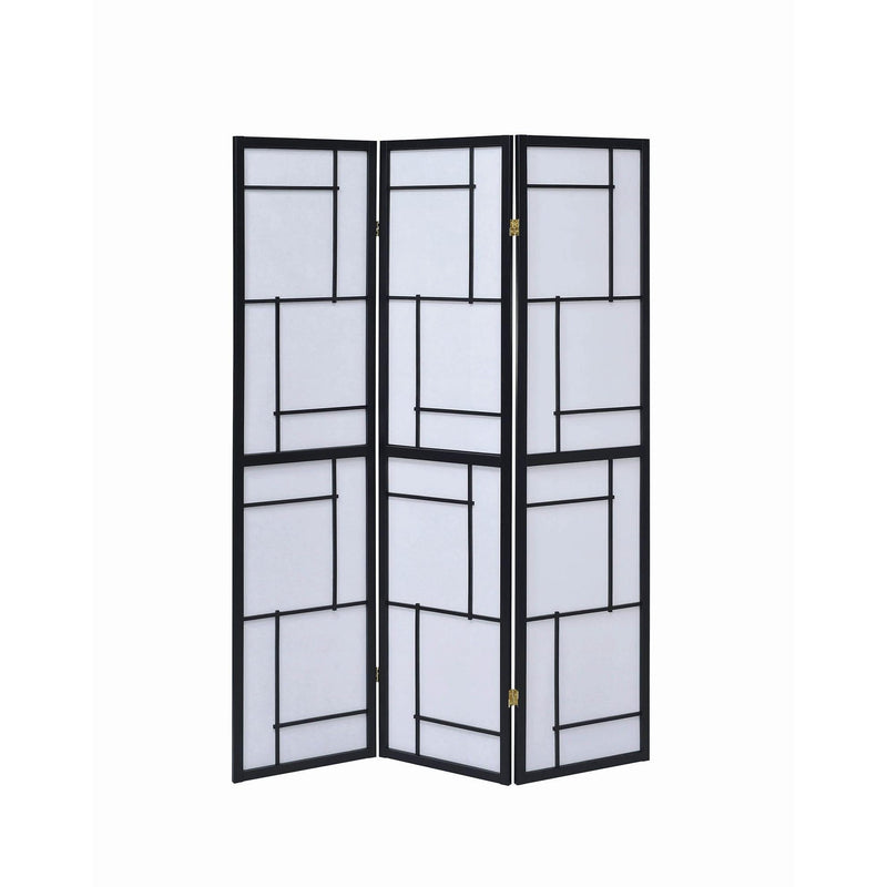  Coaster Furniture Damis 900102 3-Panel Room Divider Folding Shoji Screen - Black IMAGE 2