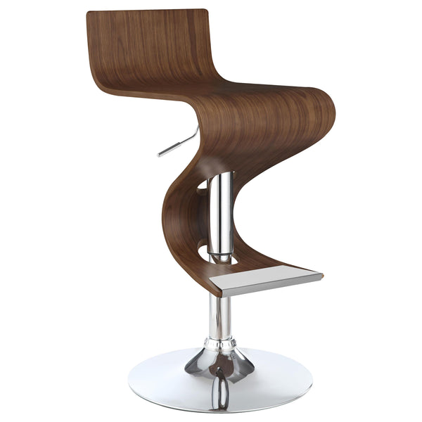  Coaster Furniture Covina 100396 Adjustable Bar Stool - Walnut and Chrome IMAGE 1