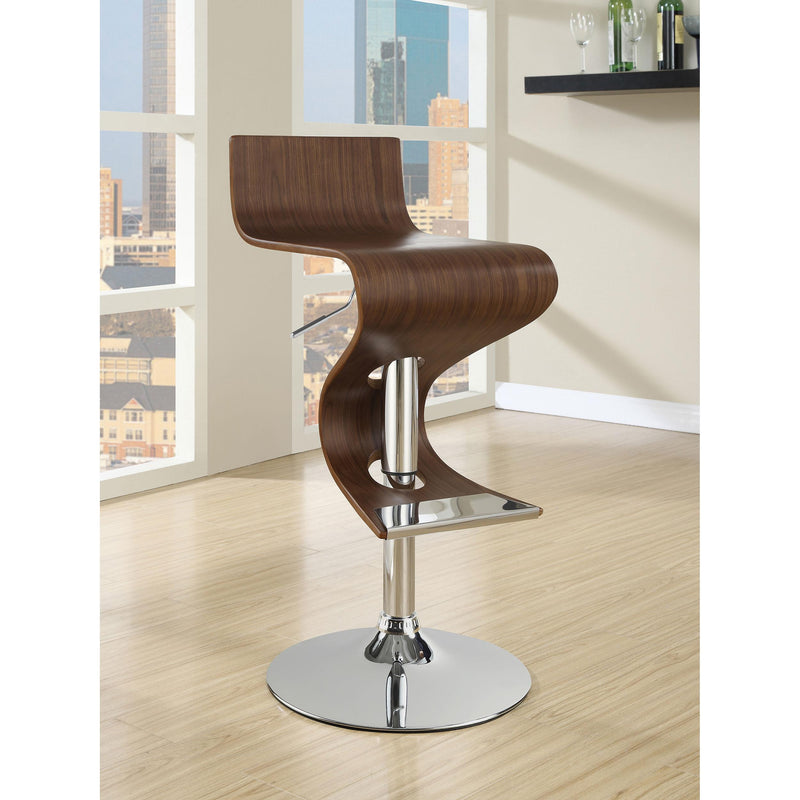  Coaster Furniture Covina 100396 Adjustable Bar Stool - Walnut and Chrome IMAGE 9