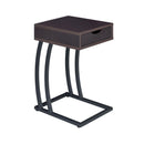  Coaster Furniture Troy 900578 1-Drawer C-Shaped Side Table Power Outlet - Cappuccino IMAGE 1