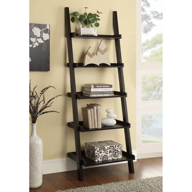  Coaster Furniture Colella 800338 72-inch 5-shelf Ladder Bookshelf - Cappuccino IMAGE 2