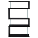  Coaster Furniture Emelle 800340 63-inch 4-shelf Glass Panel Bookshelf - Black IMAGE 5