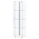  Coaster Furniture Zahavah 950001 4-shelf Hexagonal Clear Glass Curio Cabinet - White IMAGE 3