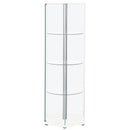  Coaster Furniture Zahavah 950001 4-shelf Hexagonal Clear Glass Curio Cabinet - White IMAGE 4