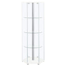  Coaster Furniture Zahavah 950001 4-shelf Hexagonal Clear Glass Curio Cabinet - White IMAGE 5