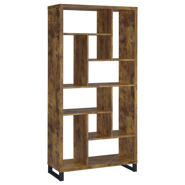  Coaster Furniture Delwin 801236 71-inch 6-shelf Bookshelf - Rustic Nutmeg IMAGE 1