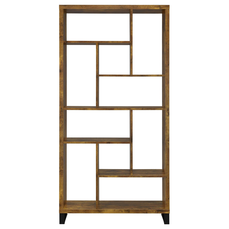  Coaster Furniture Delwin 801236 71-inch 6-shelf Bookshelf - Rustic Nutmeg IMAGE 2