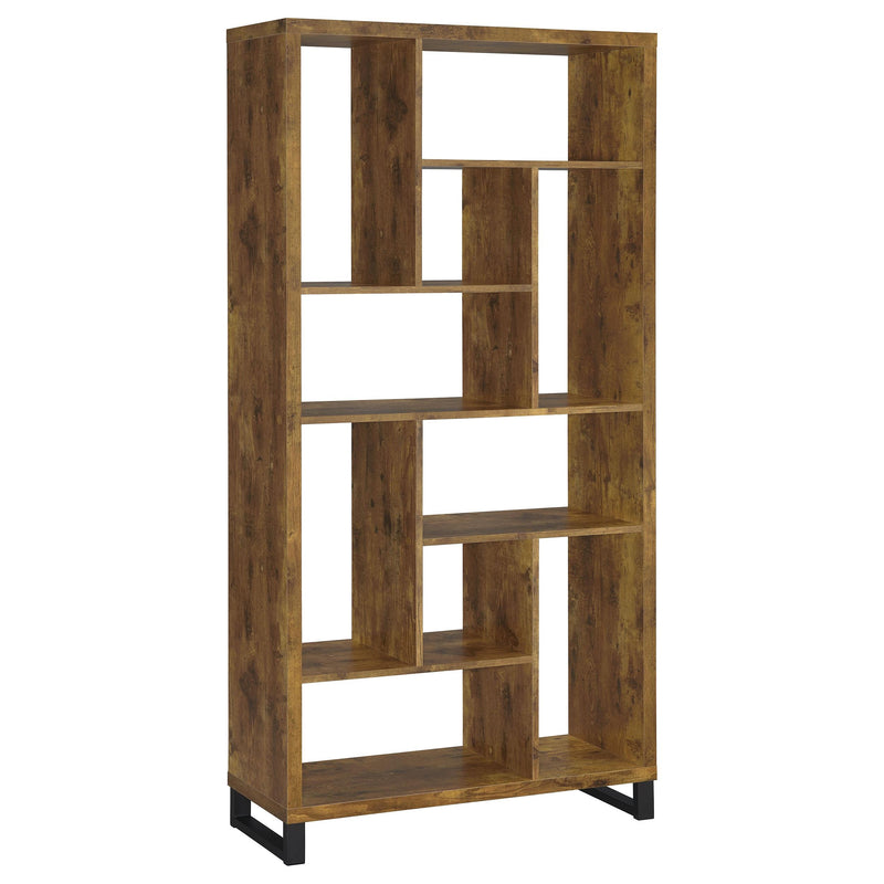 Coaster Furniture Delwin 801236 71-inch 6-shelf Bookshelf - Rustic Nutmeg IMAGE 4