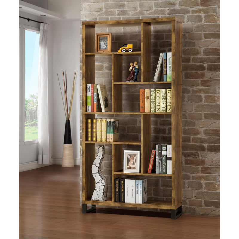  Coaster Furniture Delwin 801236 71-inch 6-shelf Bookshelf - Rustic Nutmeg IMAGE 7