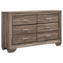 Coaster Furniture Kauffman 204193 6-Drawer Dresser - Washed Taupe IMAGE 1