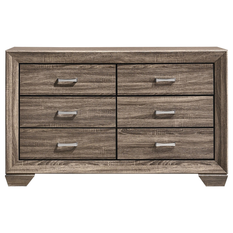  Coaster Furniture Kauffman 204193 6-Drawer Dresser - Washed Taupe IMAGE 2