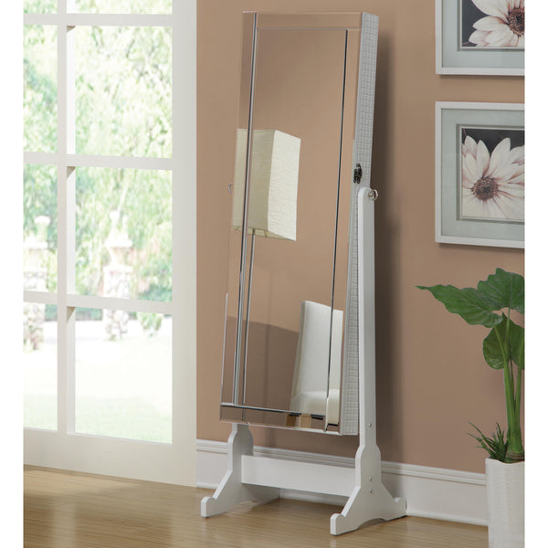  Coaster Furniture Zayas 901827 Cheval Mirror with Jewelry Storage - White IMAGE 1